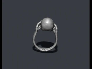 Skeleton skull ring closing eyes 3D Print Model