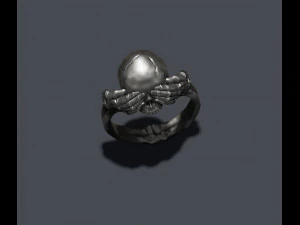 Skeleton skull ring closing eyes 3D Print Model