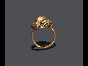Skeleton skull ring closing eyes 3D Print Model