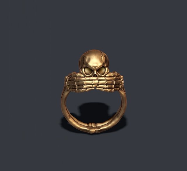 Skeleton skull ring closing mouth 3D प्रिंट मॉडल .c4d .max .obj .3ds .fbx .stl .blend 
