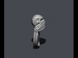Skeleton skull ring closing mouth 3D प्रिंट मॉडल