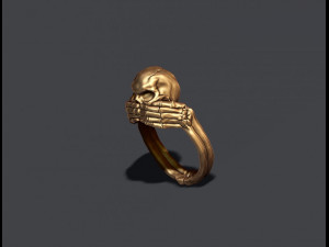 Skeleton skull ring closing mouth 3D प्रिंट मॉडल