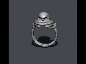 Skeleton skull ring closing mouth 3D प्रिंट मॉडल