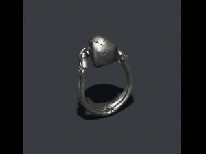Skeleton skull ring closing mouth 3D Print Model