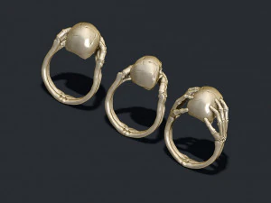 Skeleton skull rings pack 3D Print Model