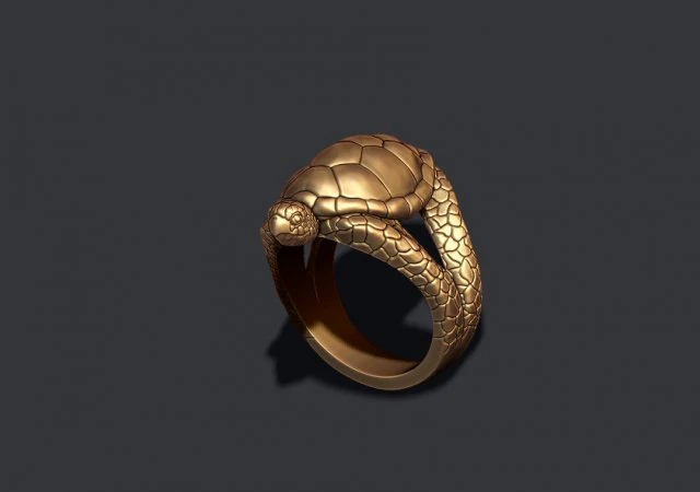 Turtle ring 3D Print Model .c4d .max .obj .3ds .fbx .stl .blend 