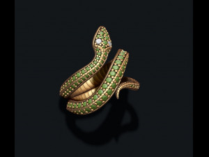 Snake ring with gems Modelo de impresión 3D