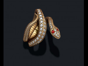 Snake ring with gems Modelo de impresión 3D