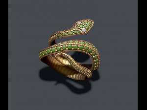 Snake ring with gems Modelo de impresión 3D