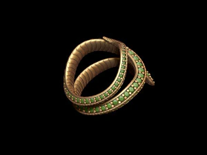 Snake ring with gems 3D Print Model
