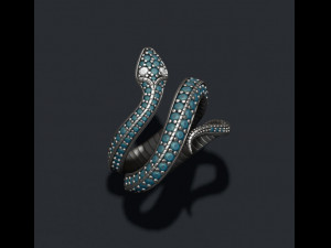 Snake ring with gems Modelo de impresión 3D