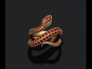 Snake ring with gems 3D प्रिंट मॉडल