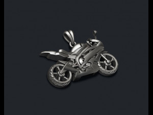 Motorcycle sport pendant basrelief 3D print model Modelo de Impressão 3D
