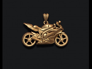 Motorcycle sport pendant basrelief 3D print model Modelo de Impressão 3D