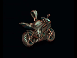 Motorcycle sport pendant basrelief 3D print model Modelo de Impressão 3D