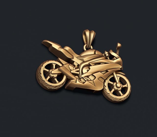 Motorcycle sport pendant basrelief 3D print model Modelo de Impressão 3D .c4d .max .obj .3ds .fbx .stl .blend 