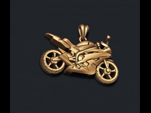 Motorcycle sport pendant basrelief 3D print model 3D Print Model