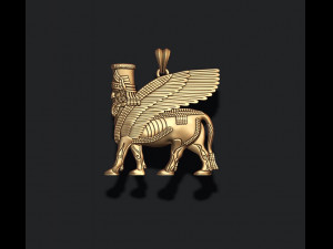 Assyrian winged bull pendant Modelo de impresión 3D