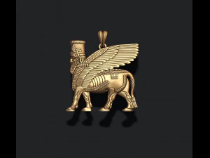 Pingente de touro alado ass&iacute;rio Modelo de Impressão 3D