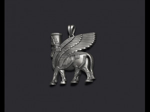 Assyrian winged bull pendant Modelo de impresión 3D