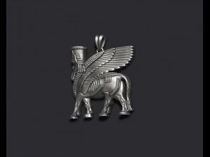 Pingente de touro alado ass&iacute;rio Modelo de Impressão 3D