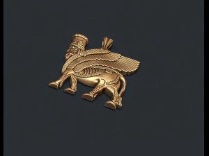 Pingente de touro alado ass&iacute;rio Modelo de Impressão 3D