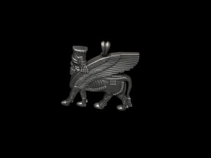 Pingente de touro alado ass&iacute;rio Modelo de Impressão 3D