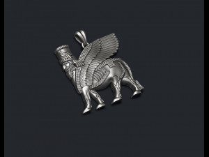 Assyrian winged bull pendant Modelo de impresión 3D