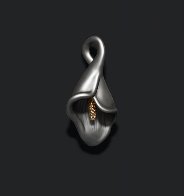 Calla Lily pendant Modelo de impresión 3D .c4d .max .obj .3ds .fbx .stl .blend 