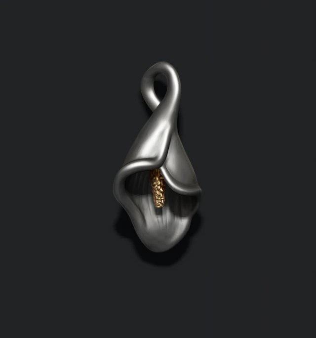 Calla Lily pendant 3D Print Model .c4d .max .obj .3ds .fbx .stl .blend