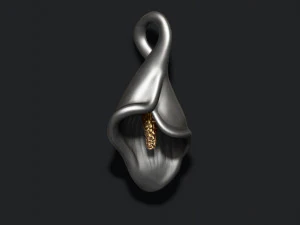 Liontin Calla Lily Model Cetak 3D