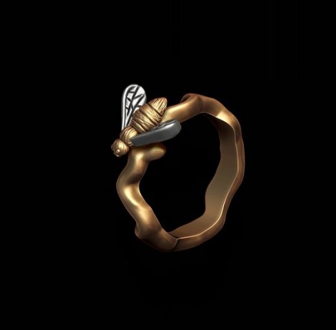 Bee honey ring Modelo de impresión 3D .c4d .max .obj .3ds .fbx .stl .blend 