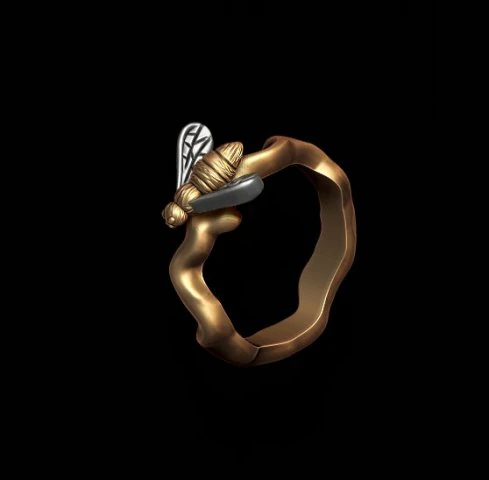 Bee honey ring 3D Print Model .c4d .max .obj .3ds .fbx .stl .blend 