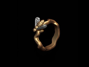 Bee honey ring 3D-printmodel
