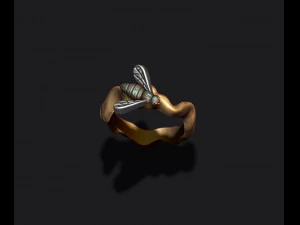 Bee honey ring 3D Print Model