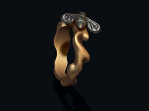 Bee honey ring 3D Print Model