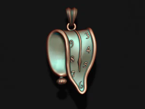 पिघलने वाली घड़ी का समय लटकन 3D प्रिंट मॉडल