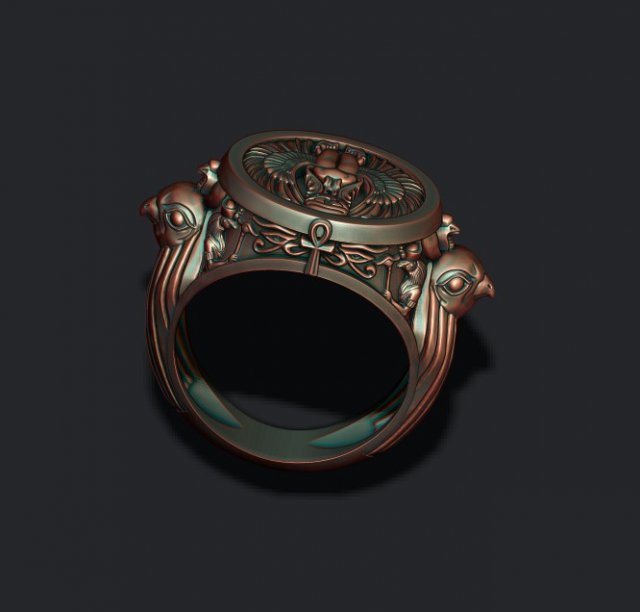 Horus ring 3D print model Model Cetak 3D .c4d .max .obj .3ds .fbx .stl .blend 