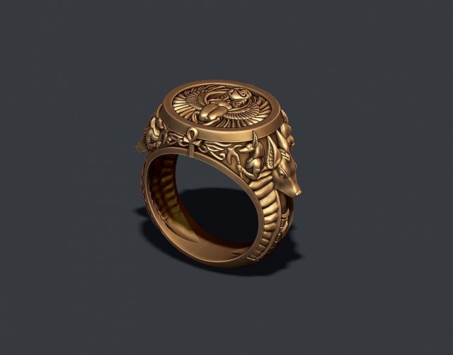 Anubis ring Modelo de impresión 3D .c4d .max .obj .3ds .fbx .stl .blend 