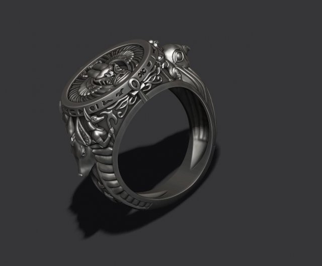 Horus Anubis ring Modelo de impresión 3D .c4d .max .obj .3ds .fbx .stl .blend 