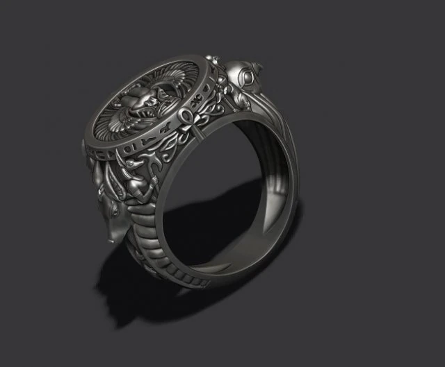Horus Anubis ring 3D Print Model .c4d .max .obj .3ds .fbx .stl .blend 