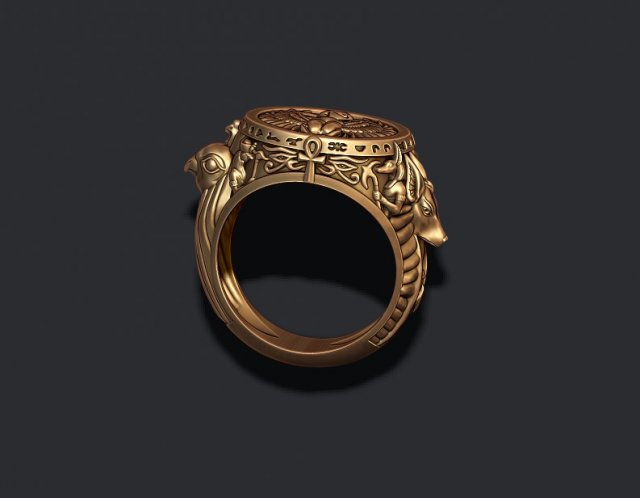 Horus Anubis ring 3D Druckmodell in Ringe 3DExport