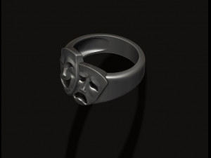 Theater Comedy and Tragedy masks ring Modelo de impresión 3D