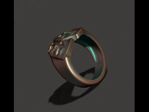 Theater Comedy and Tragedy masks ring 3D Print Model