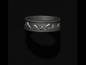 Mountains ring 3D Print Model