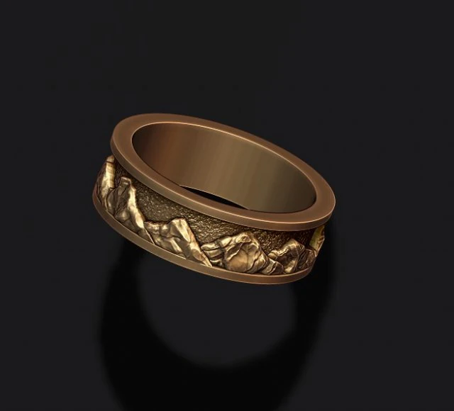 Mountains ring 3D Print Model .c4d .max .obj .3ds .fbx .stl .blend 