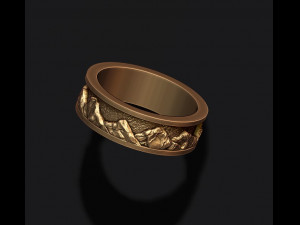 Mountains ring 3D Print Model