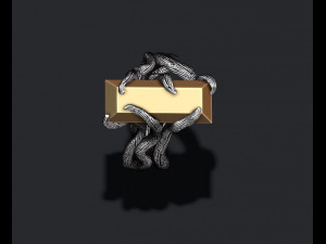 Tree branch ring with gem Modelo de impresión 3D