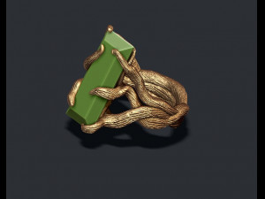 Tree branch ring with gem Modelo de impresión 3D