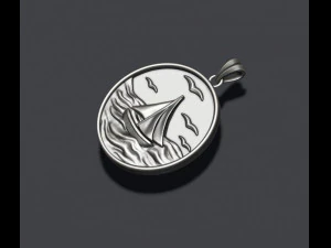 船の海のペンダント 3Dプリントモデル